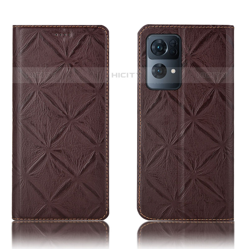 Coque Portefeuille Livre Cuir Etui Clapet H19P pour Oppo Reno7 Pro 5G Marron Plus