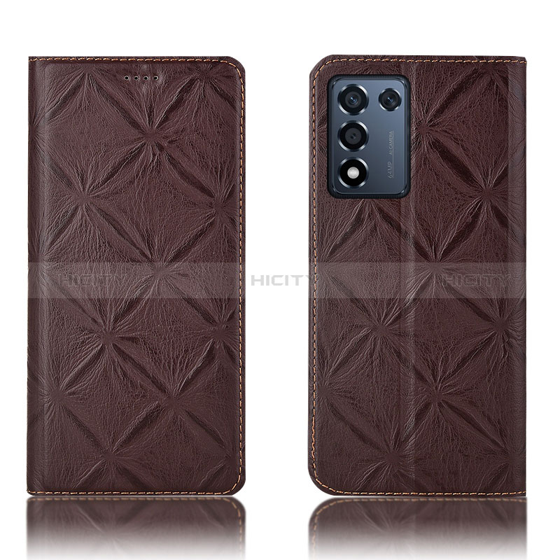 Coque Portefeuille Livre Cuir Etui Clapet H19P pour Realme 9 SE 5G Marron Plus