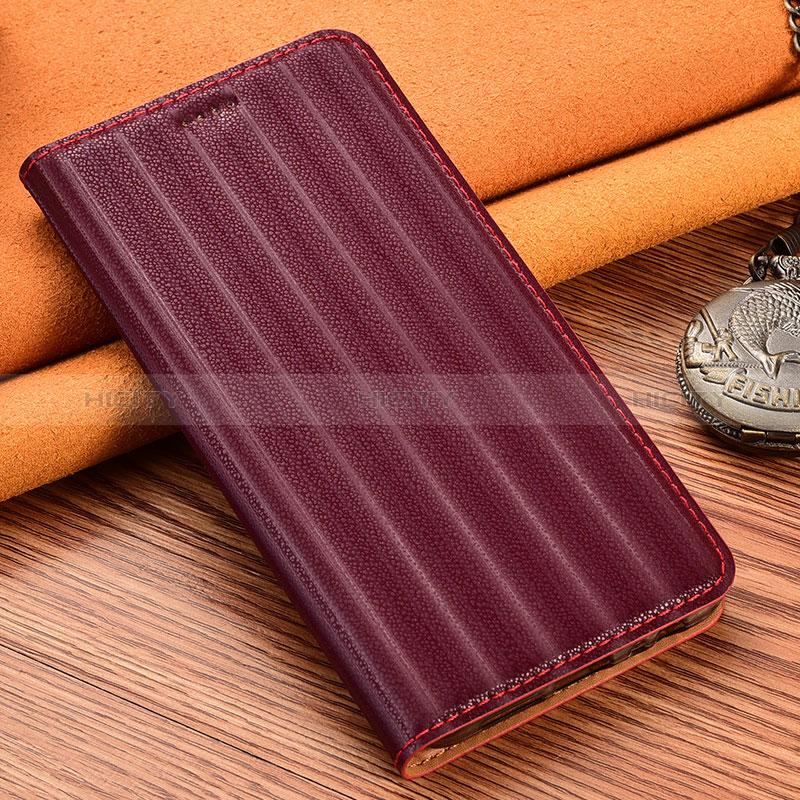 Coque Portefeuille Livre Cuir Etui Clapet H19P pour Samsung Galaxy M01 Core Vin Rouge Plus