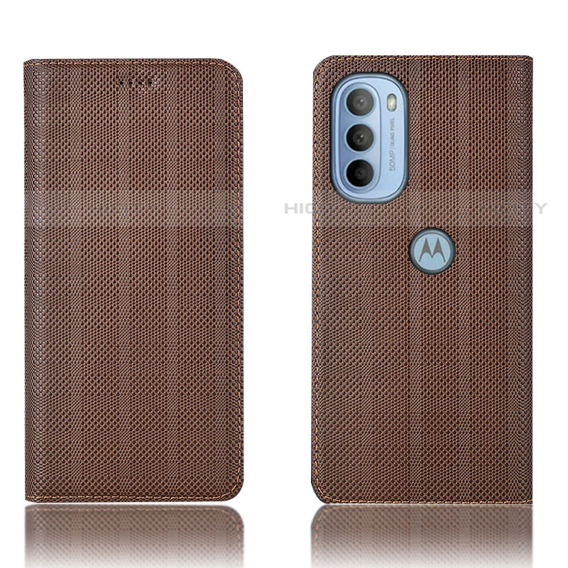 Coque Portefeuille Livre Cuir Etui Clapet H20P pour Motorola Moto G31 Marron Plus