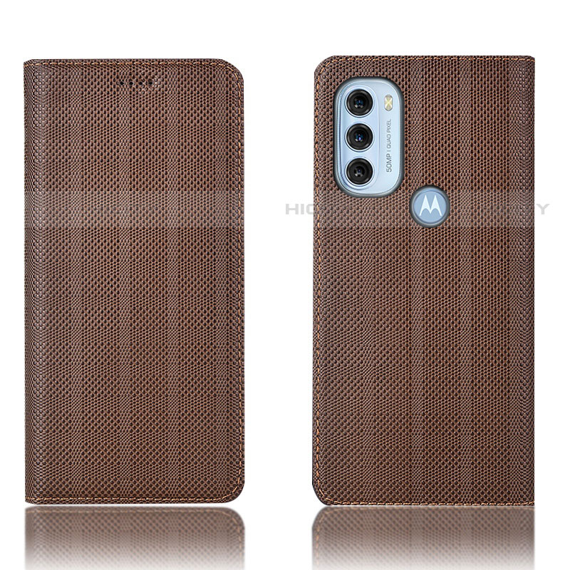 Coque Portefeuille Livre Cuir Etui Clapet H20P pour Motorola Moto G71 5G Marron Plus