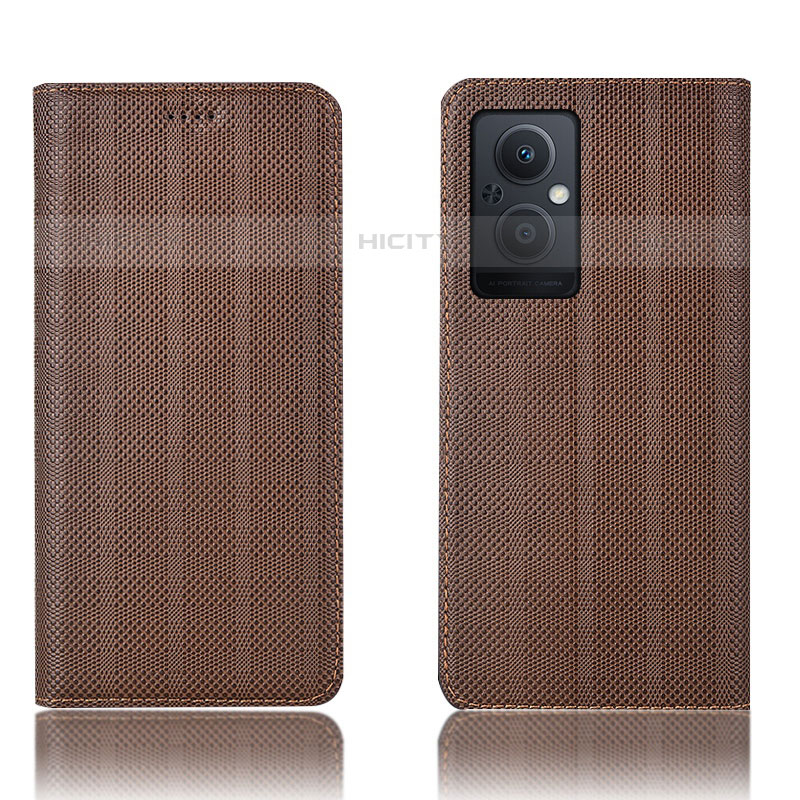 Coque Portefeuille Livre Cuir Etui Clapet H20P pour Oppo F21s Pro 5G Marron Plus