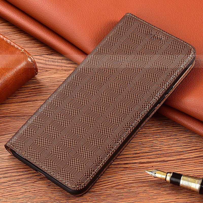 Coque Portefeuille Livre Cuir Etui Clapet H20P pour Samsung Galaxy F62 5G Marron Plus