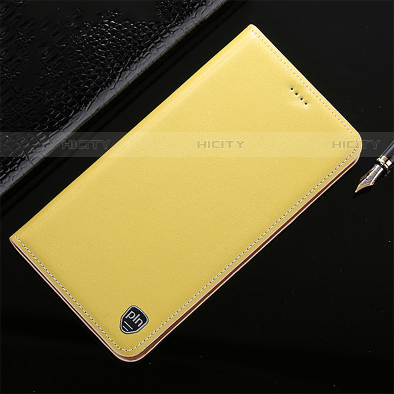 Coque Portefeuille Livre Cuir Etui Clapet H20P pour Vivo iQOO 8 5G Jaune Plus