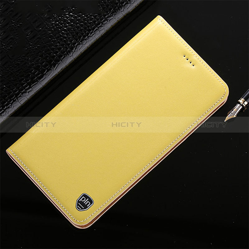 Coque Portefeuille Livre Cuir Etui Clapet H21P pour Apple iPhone 11 Jaune Plus