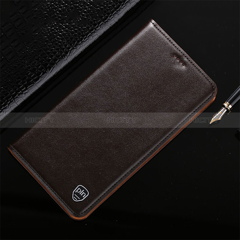 Coque Portefeuille Livre Cuir Etui Clapet H21P pour Apple iPhone Xs Marron Plus