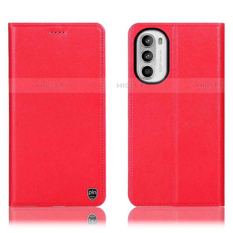 Coque Portefeuille Livre Cuir Etui Clapet H21P pour Motorola Moto Edge (2022) 5G Rouge Plus