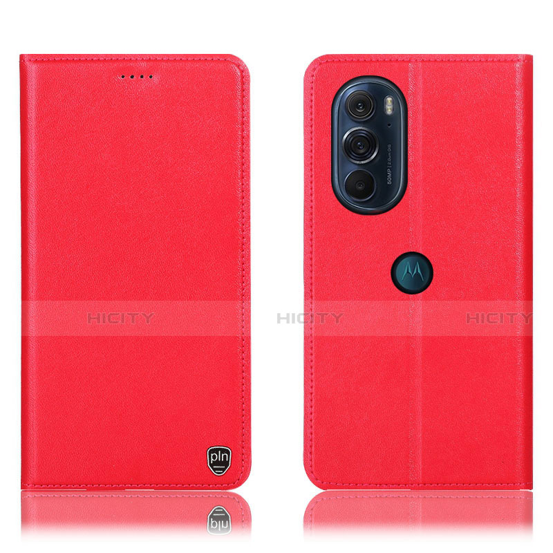 Coque Portefeuille Livre Cuir Etui Clapet H21P pour Motorola Moto Edge 30 Pro 5G Rouge Plus