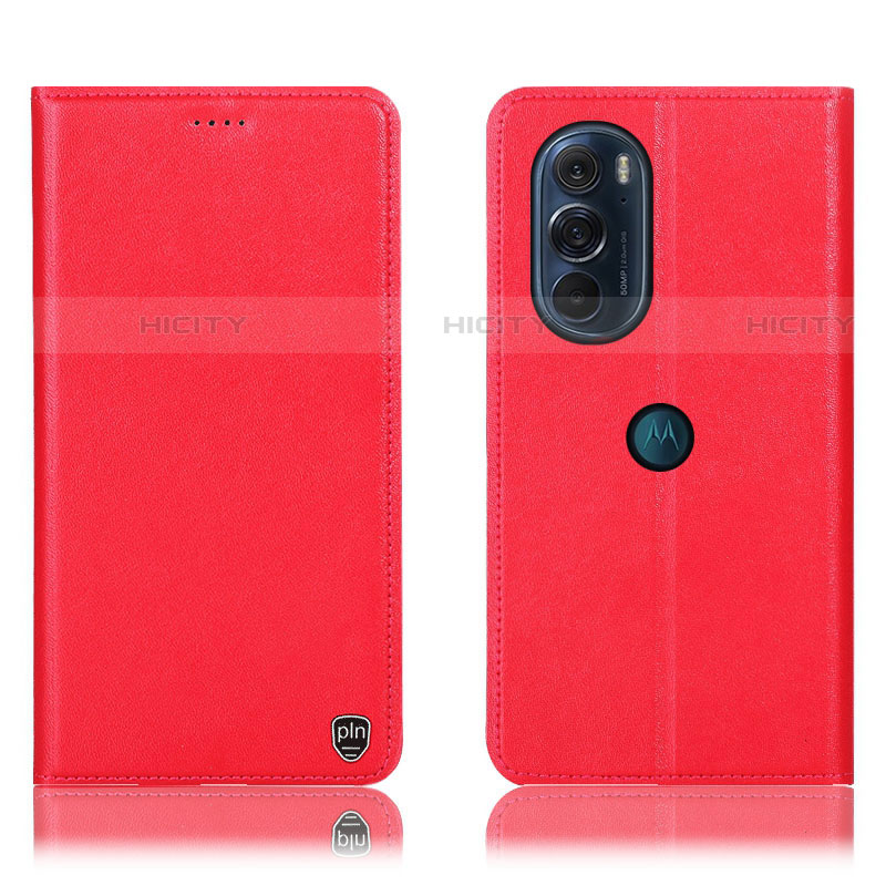 Coque Portefeuille Livre Cuir Etui Clapet H21P pour Motorola Moto Edge X30 5G Rouge Plus