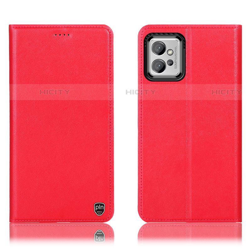 Coque Portefeuille Livre Cuir Etui Clapet H21P pour Motorola Moto G32 Rouge Plus