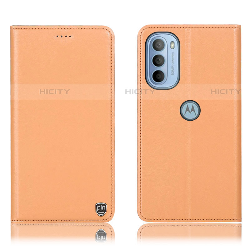 Coque Portefeuille Livre Cuir Etui Clapet H21P pour Motorola Moto G41 Orange Plus