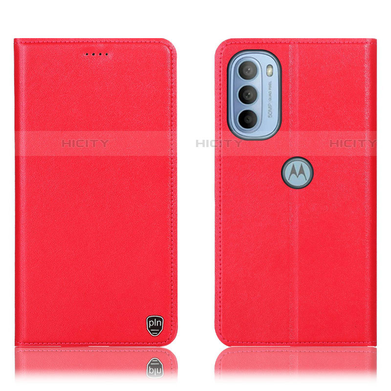 Coque Portefeuille Livre Cuir Etui Clapet H21P pour Motorola Moto G41 Rouge Plus