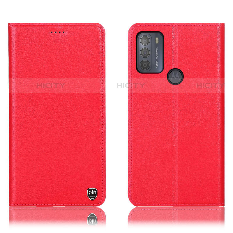 Coque Portefeuille Livre Cuir Etui Clapet H21P pour Motorola Moto G50 Rouge Plus