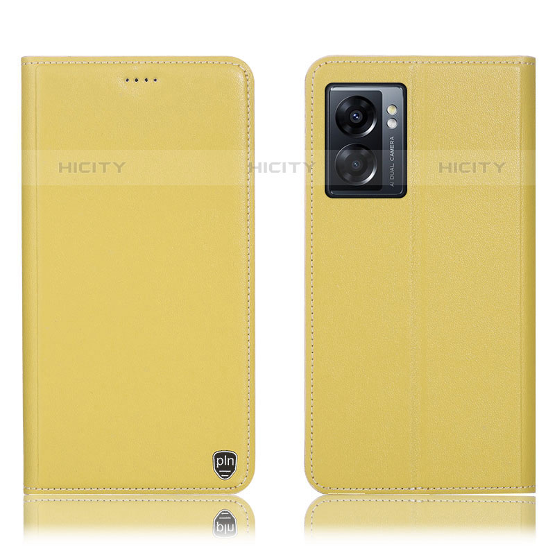 Coque Portefeuille Livre Cuir Etui Clapet H21P pour OnePlus Nord N300 5G Jaune Plus