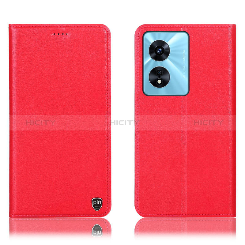 Coque Portefeuille Livre Cuir Etui Clapet H21P pour Oppo A18 Rouge Plus