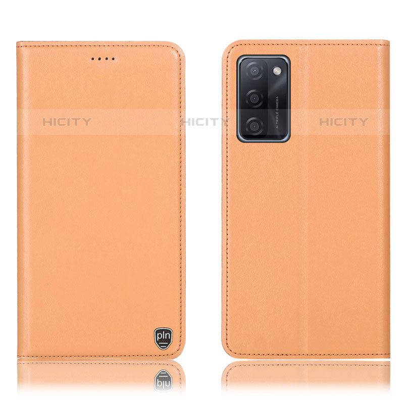 Coque Portefeuille Livre Cuir Etui Clapet H21P pour Oppo A55S 5G Orange Plus