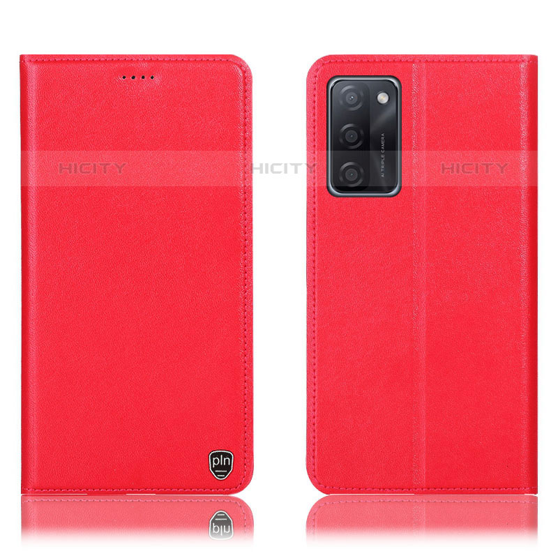 Coque Portefeuille Livre Cuir Etui Clapet H21P pour Oppo A55S 5G Rouge Plus