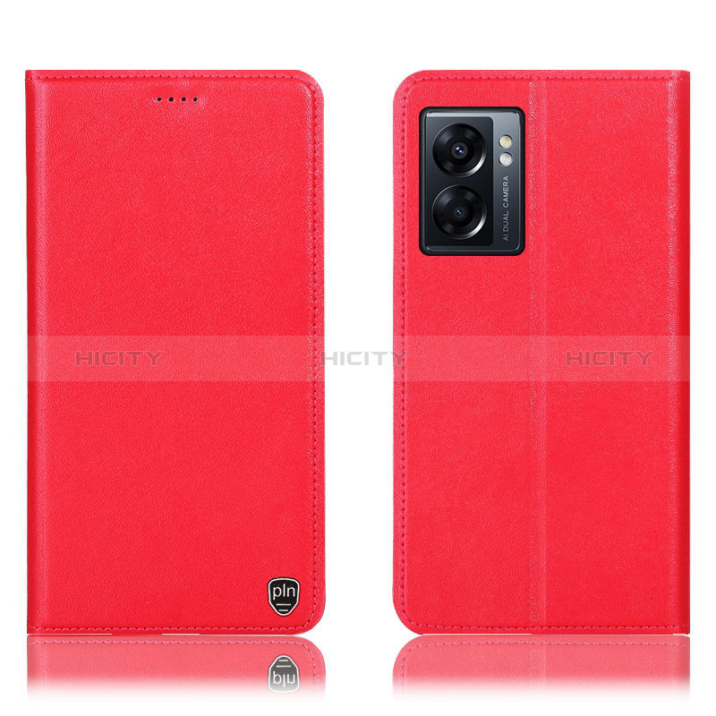 Coque Portefeuille Livre Cuir Etui Clapet H21P pour Oppo A56S 5G Rouge Plus