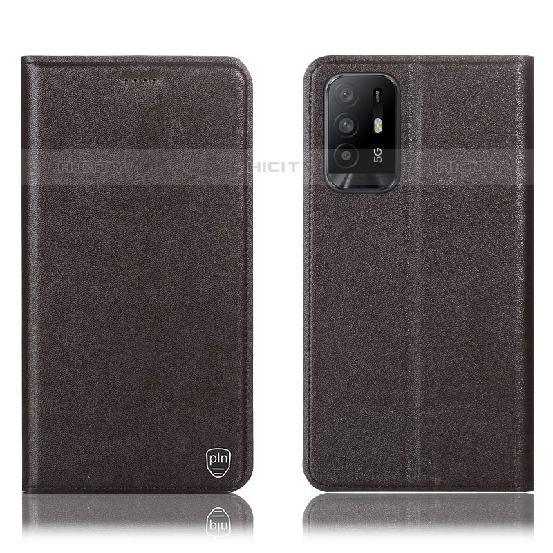 Coque Portefeuille Livre Cuir Etui Clapet H21P pour Oppo A94 5G Marron Plus