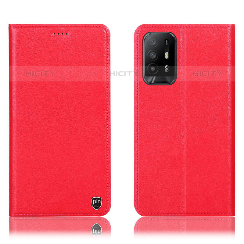 Coque Portefeuille Livre Cuir Etui Clapet H21P pour Oppo A95 5G Rouge Plus