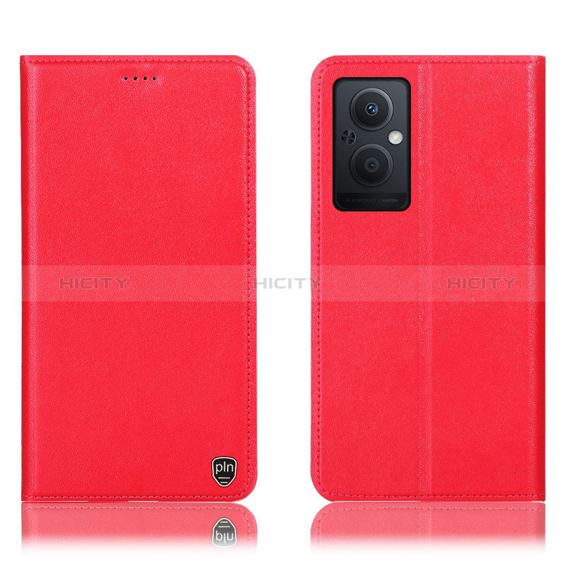 Coque Portefeuille Livre Cuir Etui Clapet H21P pour Oppo A96 5G Rouge Plus