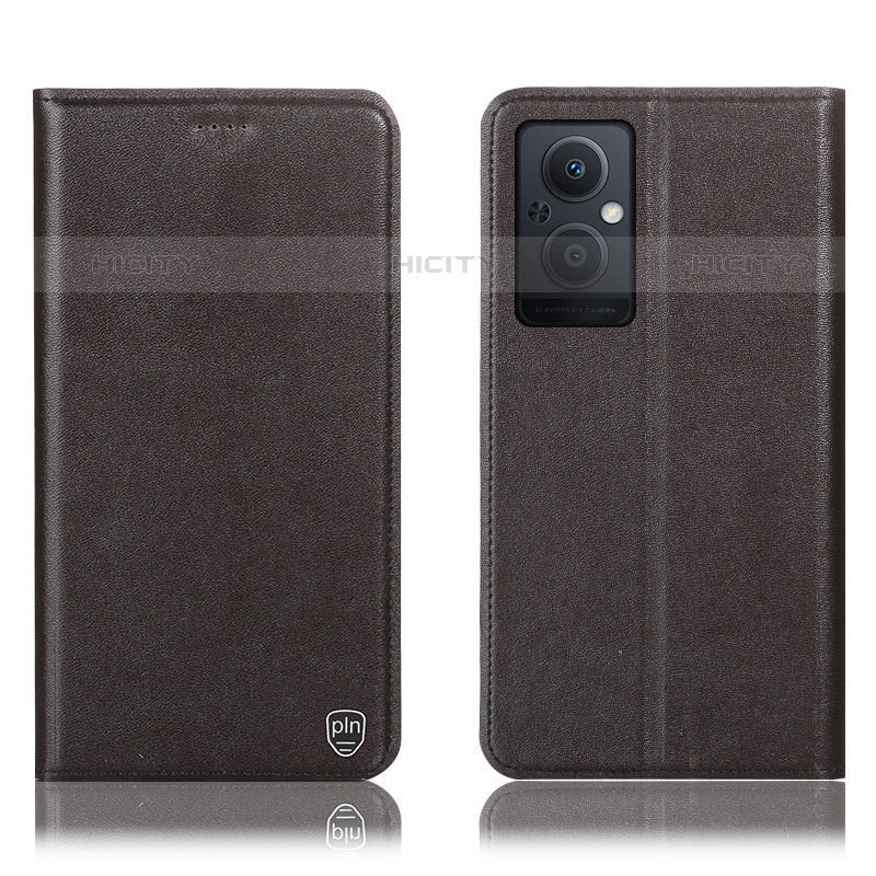 Coque Portefeuille Livre Cuir Etui Clapet H21P pour Oppo F21 Pro 5G Marron Plus