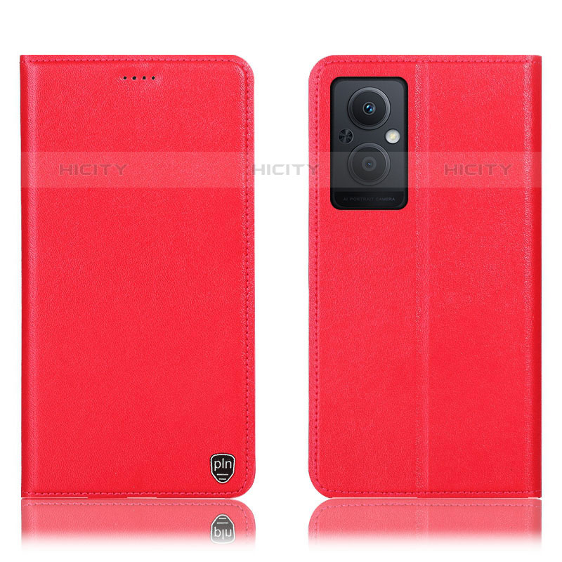 Coque Portefeuille Livre Cuir Etui Clapet H21P pour Oppo F21s Pro 5G Rouge Plus