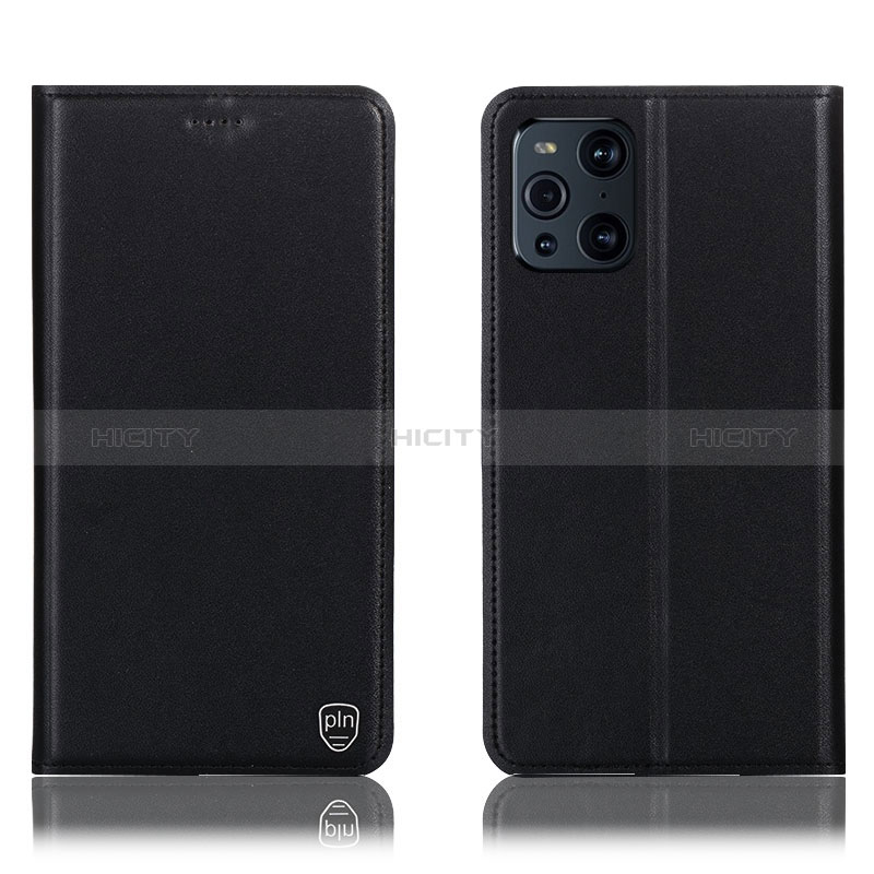 Coque Portefeuille Livre Cuir Etui Clapet H21P pour Oppo Find X3 5G Noir Plus