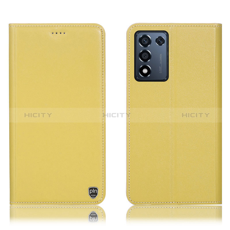 Coque Portefeuille Livre Cuir Etui Clapet H21P pour Oppo K9S 5G Jaune Plus