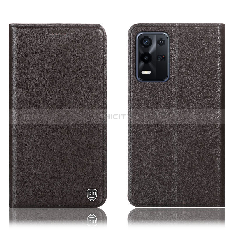 Coque Portefeuille Livre Cuir Etui Clapet H21P pour Oppo K9X 5G Marron Plus