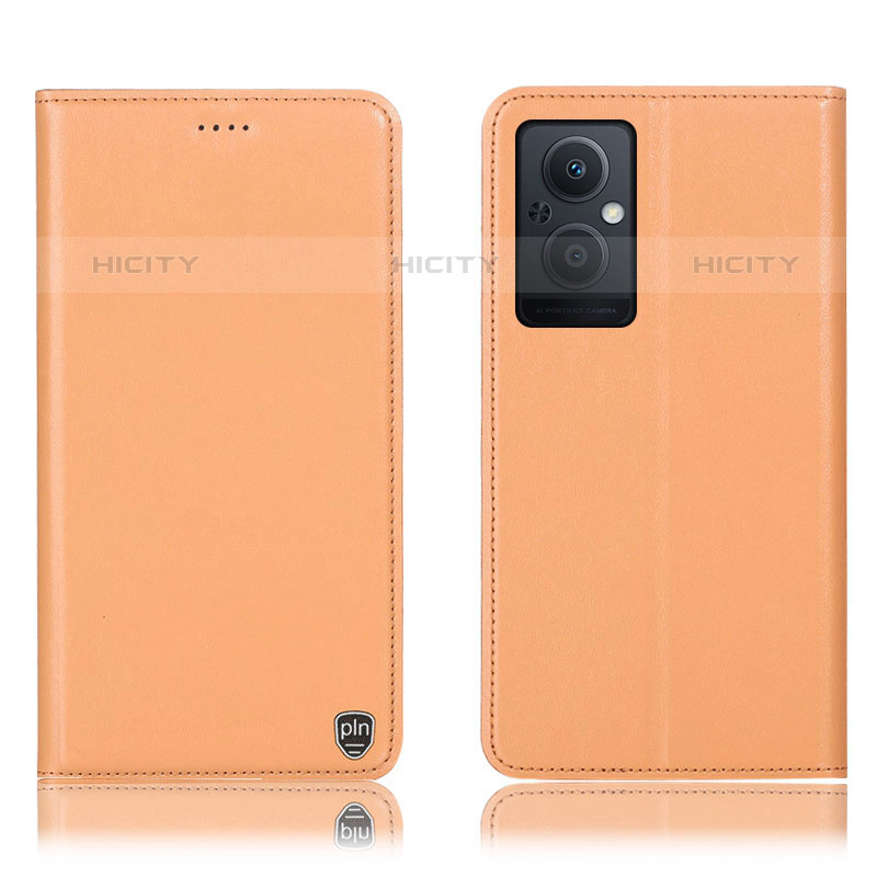 Coque Portefeuille Livre Cuir Etui Clapet H21P pour Oppo Reno7 Lite 5G Orange Plus