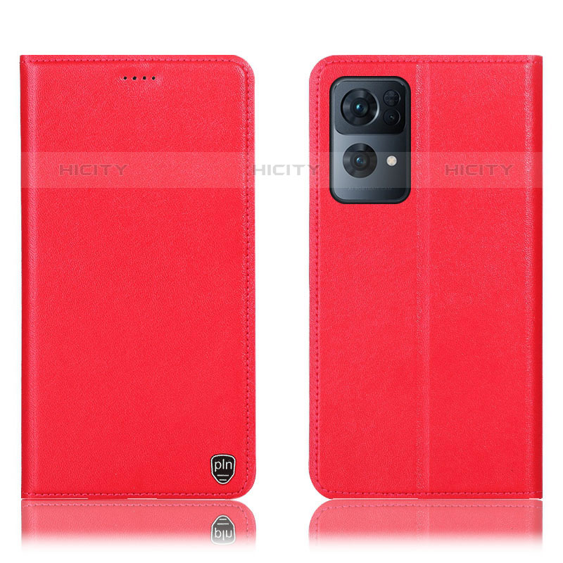 Coque Portefeuille Livre Cuir Etui Clapet H21P pour Oppo Reno7 Pro 5G Rouge Plus