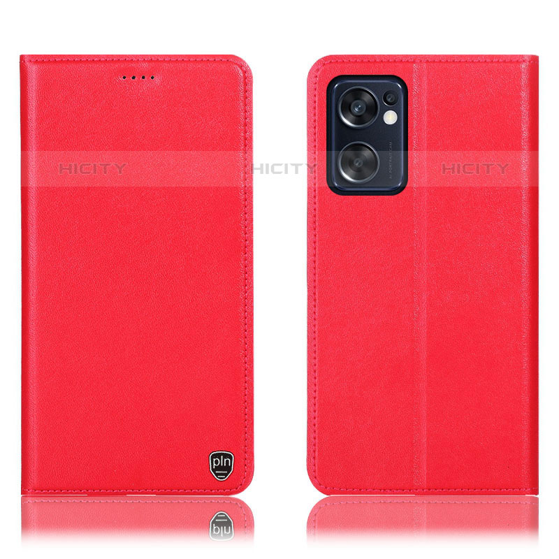 Coque Portefeuille Livre Cuir Etui Clapet H21P pour Oppo Reno7 SE 5G Rouge Plus