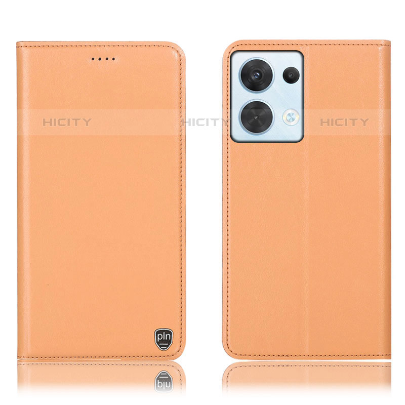 Coque Portefeuille Livre Cuir Etui Clapet H21P pour Oppo Reno9 5G Orange Plus