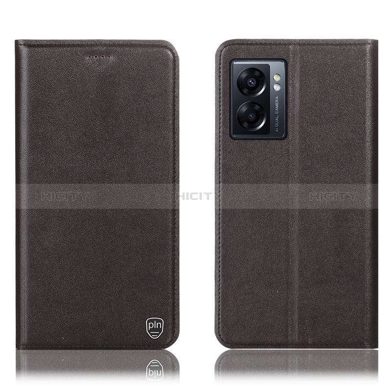 Coque Portefeuille Livre Cuir Etui Clapet H21P pour Realme V23 5G Marron Plus