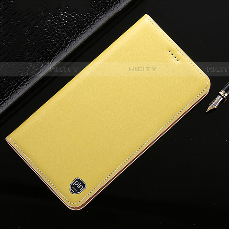 Coque Portefeuille Livre Cuir Etui Clapet H21P pour Samsung Galaxy A03s Jaune Plus