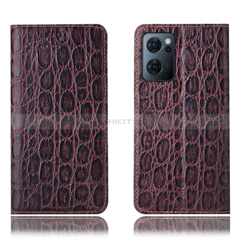 Coque Portefeuille Livre Cuir Etui Clapet H22P pour OnePlus Nord CE 2 5G Marron Plus