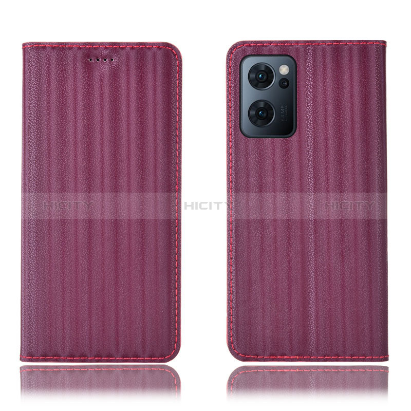 Coque Portefeuille Livre Cuir Etui Clapet H23P pour OnePlus Nord CE 2 5G Vin Rouge Plus