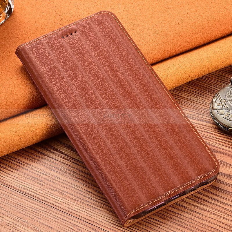 Coque Portefeuille Livre Cuir Etui Clapet H23P pour Oppo A16 Marron Plus