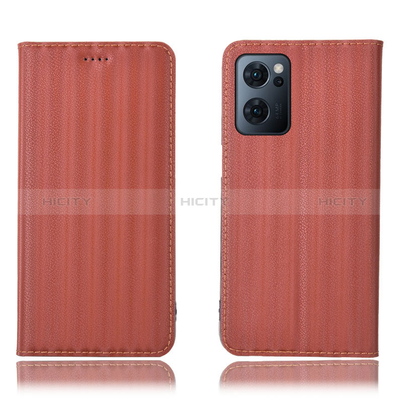 Coque Portefeuille Livre Cuir Etui Clapet H23P pour Oppo Find X5 Lite 5G Marron Plus