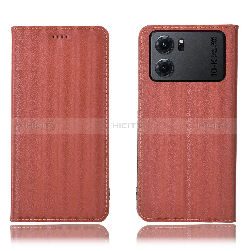 Coque Portefeuille Livre Cuir Etui Clapet H23P pour Oppo K10 5G Marron Plus