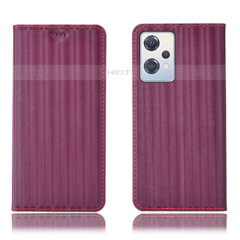 Coque Portefeuille Livre Cuir Etui Clapet H23P pour Oppo K10X 5G Vin Rouge Plus