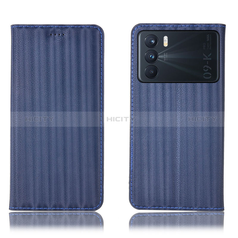 Coque Portefeuille Livre Cuir Etui Clapet H23P pour Oppo K9 Pro 5G Bleu Plus