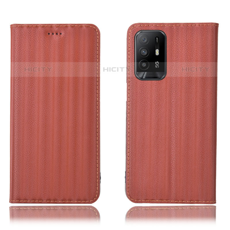 Coque Portefeuille Livre Cuir Etui Clapet H23P pour Oppo Reno5 Z 5G Marron Plus