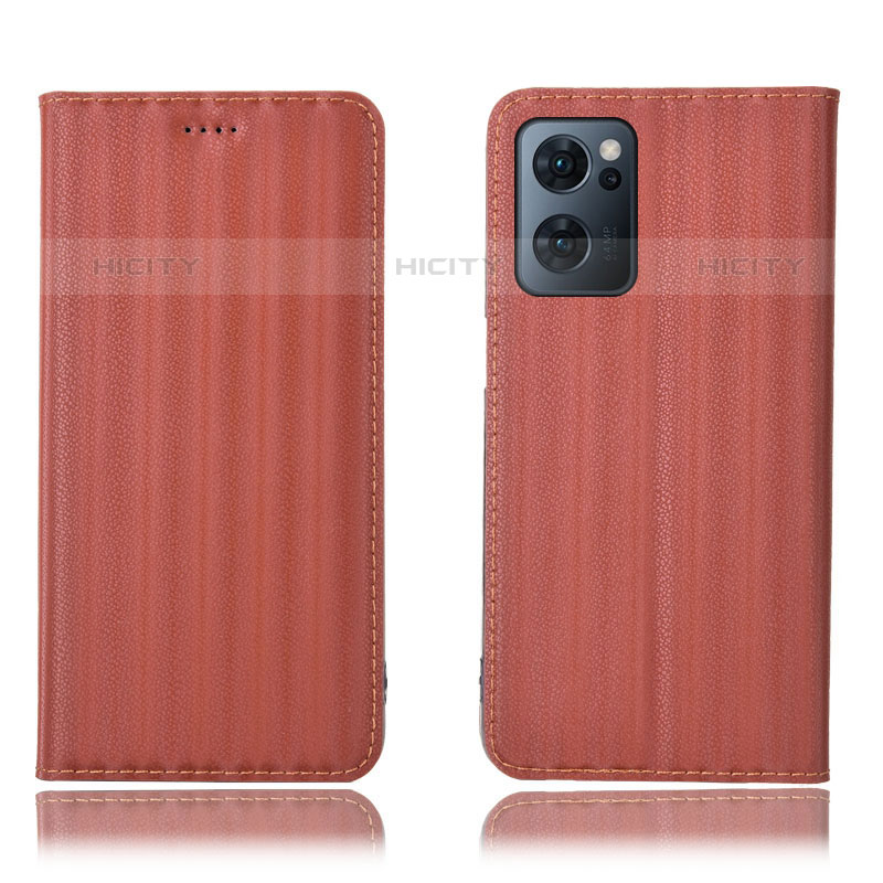 Coque Portefeuille Livre Cuir Etui Clapet H23P pour Oppo Reno7 5G Marron Plus