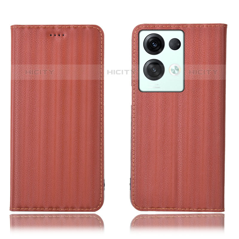 Coque Portefeuille Livre Cuir Etui Clapet H23P pour Oppo Reno8 Pro 5G Marron Plus