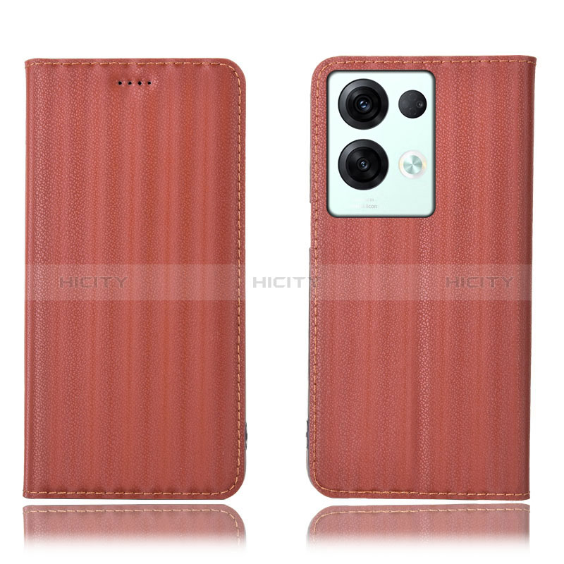 Coque Portefeuille Livre Cuir Etui Clapet H23P pour Oppo Reno9 Pro+ Plus 5G Marron Plus