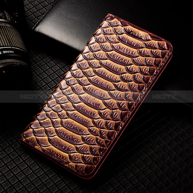 Coque Portefeuille Livre Cuir Etui Clapet H25P pour Asus Zenfone 9 Marron Plus