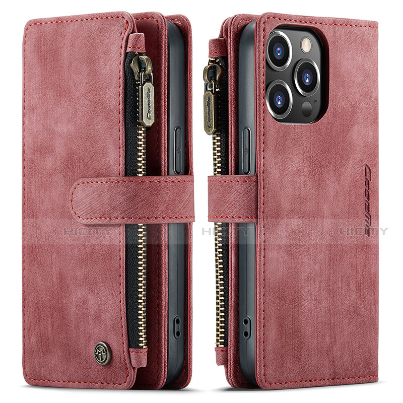 Coque Portefeuille Livre Cuir Etui Clapet H27 pour Apple iPhone 13 Pro Rouge Plus