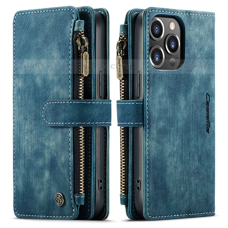 Coque Portefeuille Livre Cuir Etui Clapet H27 pour Apple iPhone 15 Pro Bleu Plus